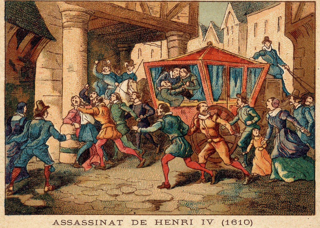 Vražda Jindřicha IV a zatčení Ravaillaca dne 14. května 1610. od Unknown artist