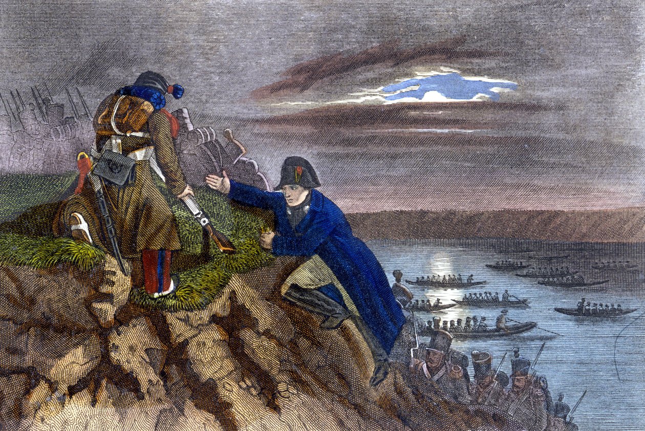 Napoleon Bonaparte překročil Dunaj v květnu 1809. od Unknown artist
