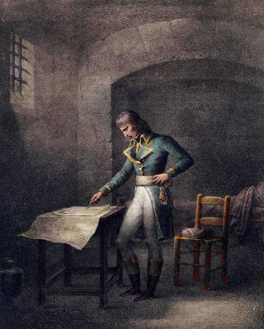 Napoleon I. Bonaparte (1769-1821) na náměstí pevnosti Antibes 10. srpna od Unknown artist