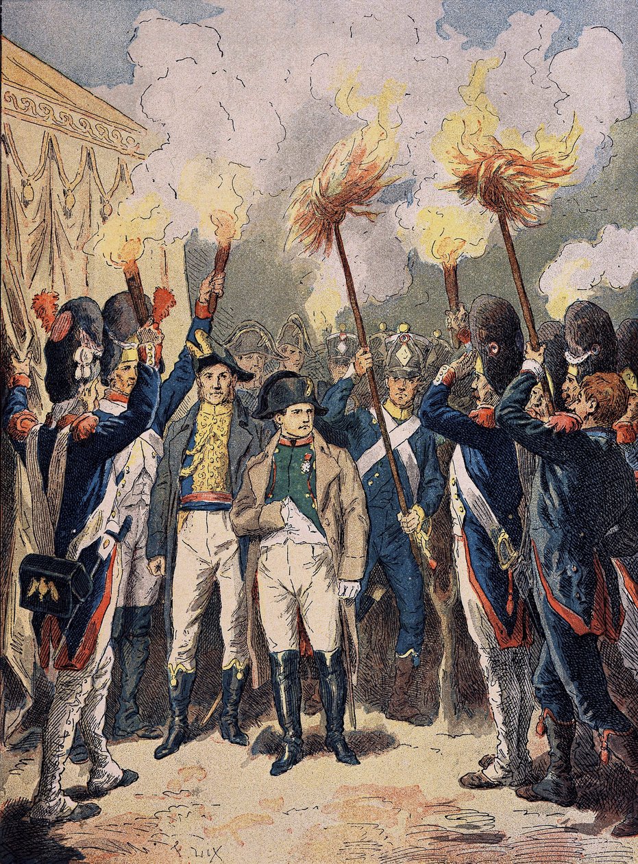 Napoleon a jeho armáda, v prosinci 1805, v předvečer Slavkova. od Unknown artist