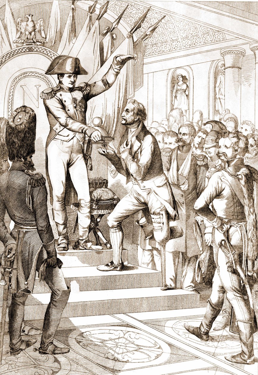 Napoleon rozdával řády Čestné legie v roce 1804. od Unknown artist