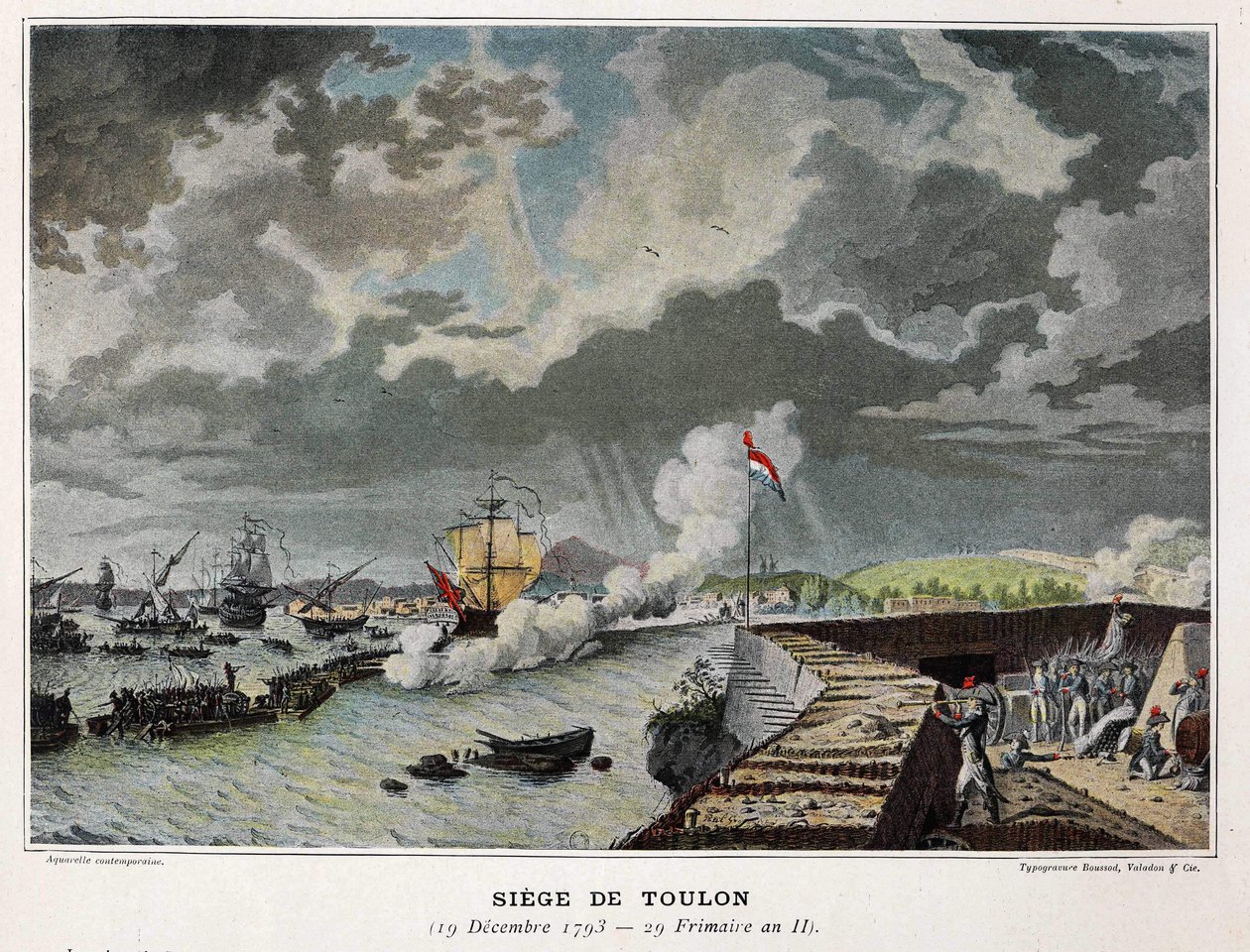 Námořní bitva: Obléhání Toulonu 19/12/1793 - v „“Námořních bitvách Napoleona““ od Unknown artist