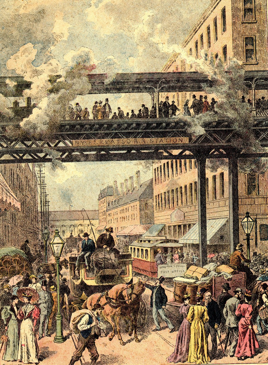 New York Street. V „The Peoples of the Earth“ 1890. od Unknown artist