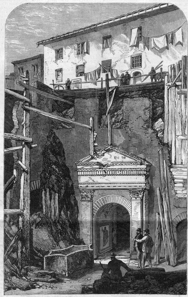 Nové vykopávky v Římě: objeveny ze stanoviště hlídačů sedmé kohorty (vojenské jednotky Římské říše). Gravírování do „“The Illustrious Universe““ od Unknown artist