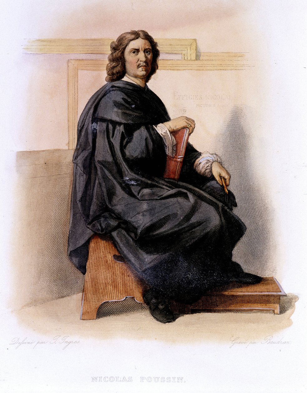 Nicolas Poussin (1594-1665) v Ed. Mennechet, “”Francouzský Plutarch”” od Unknown artist