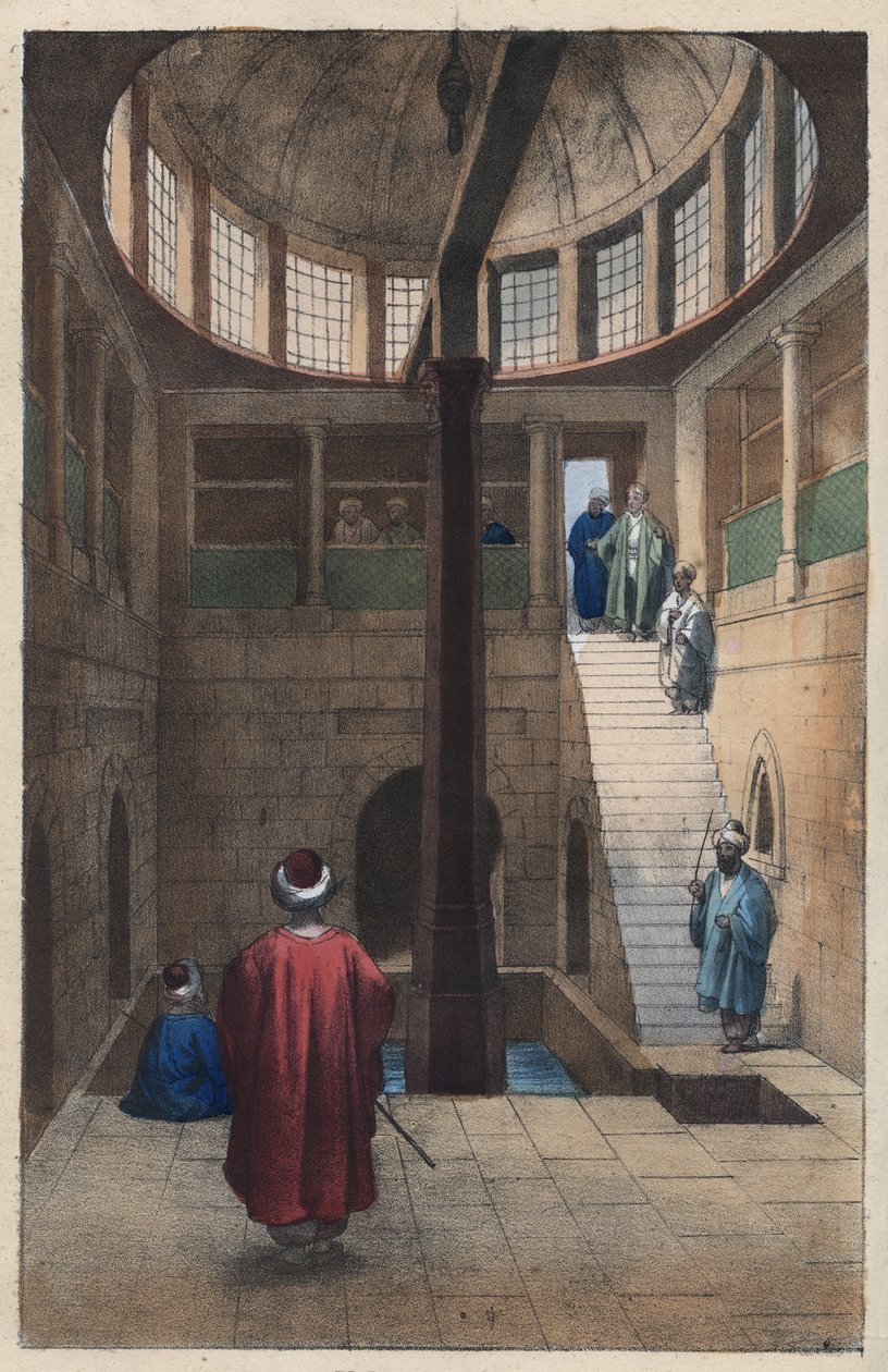 Nilometr (Nilometr - míra hladiny Nilu v Egyptě) rytina z „“ Zvyků a tradic všech národů vesmíru. To je historie vlády, zákonů, milicí, náboženství všech národů od nejvzdálenějších dob až po g od Unknown artist