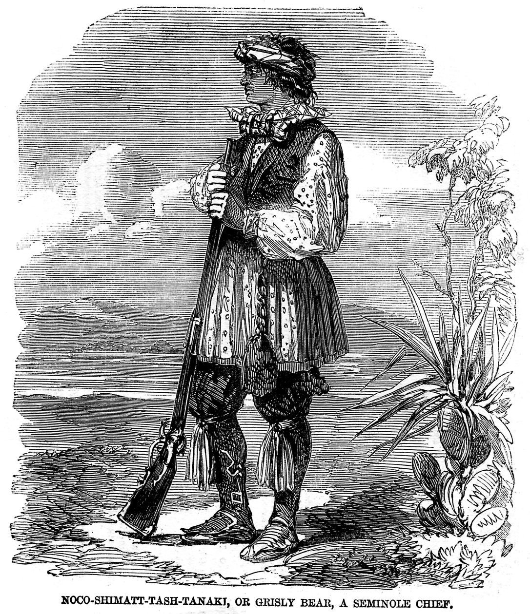 Noo-Shimatt-Tash-Tanaki, neboli medvídek Mrzout, seminolský náčelník. od Unknown artist