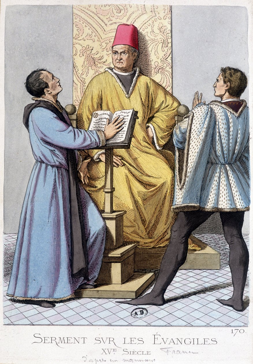 Přísaha na evangelia, Francie 15. století. od Unknown artist