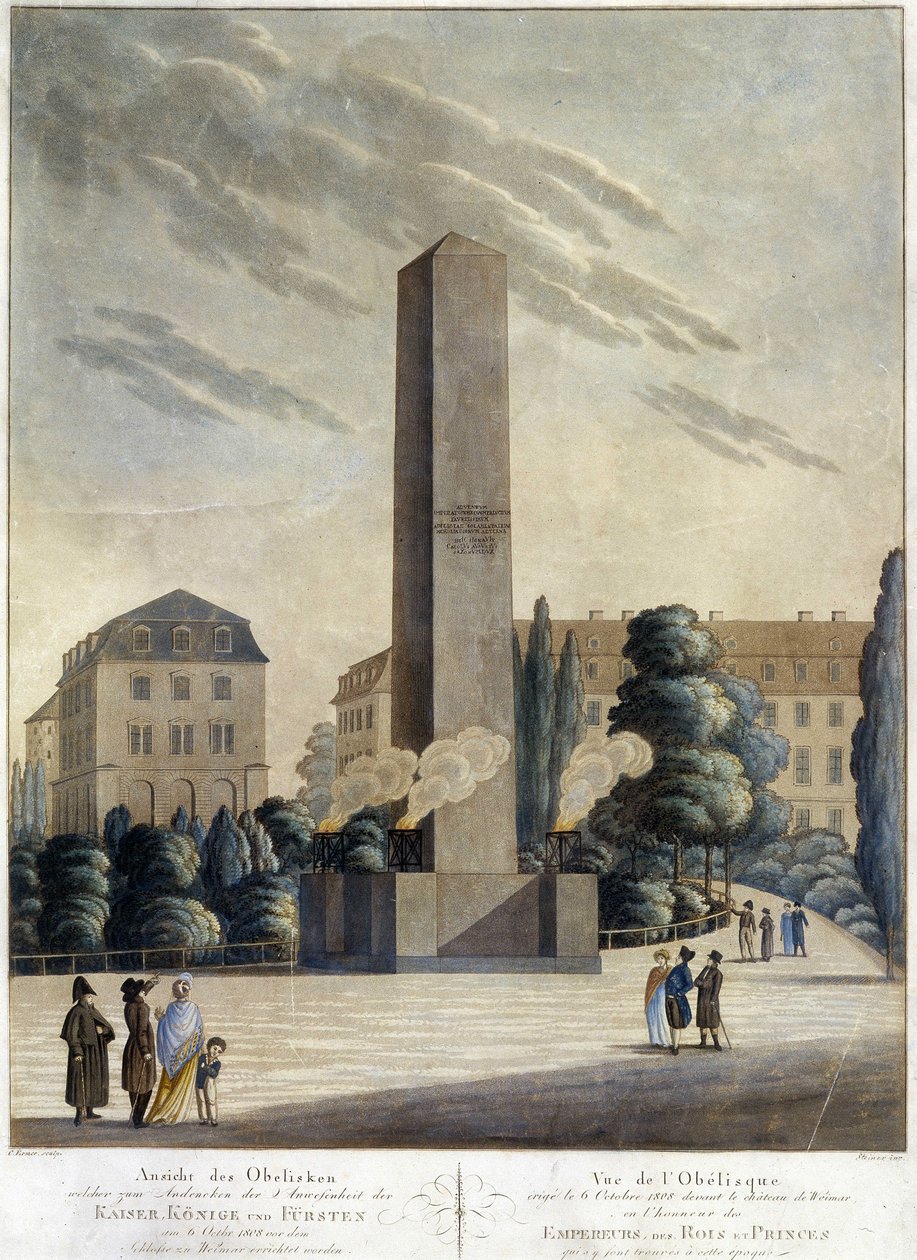 Obelisk před hradem Výmar od Unknown artist