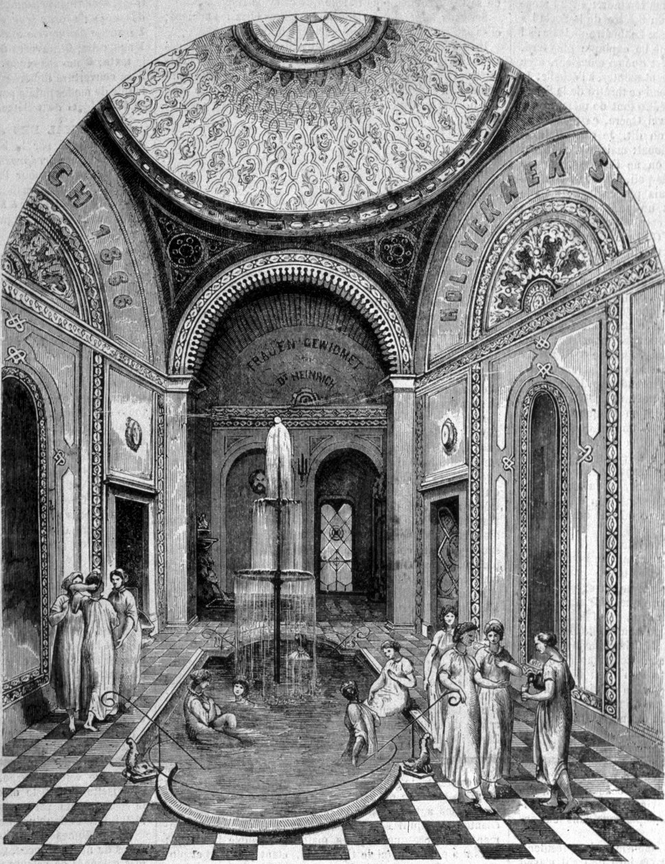 Orientální lázně v Budapešti. Růžový pokoj od Unknown artist