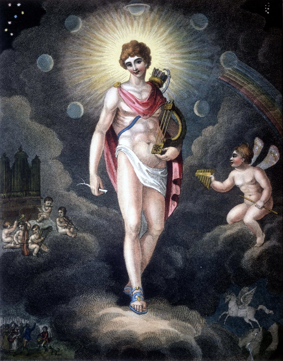 Orfeus - rytina 19. století. .Milán od Unknown artist