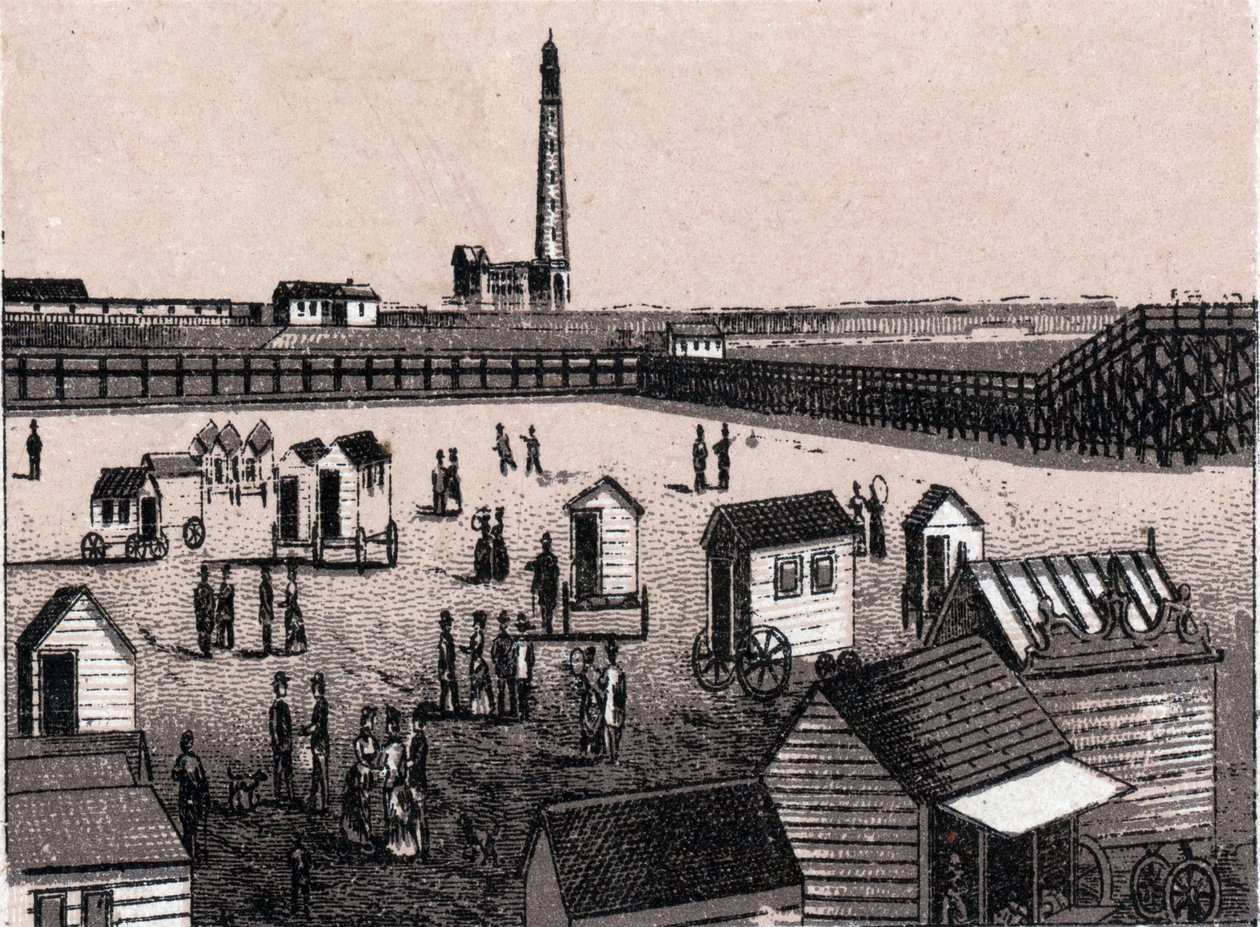Ostende (Ostend), Belgie: pohled na východní lázně a přístav (přístav, přístav). v „“ Svět ilustruje 168 pohledů““ Nedatováno (konec 19. století) od Unknown artist