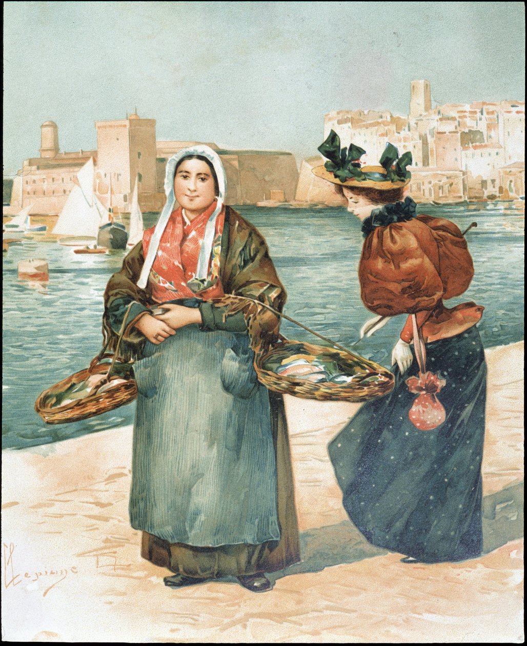 Obchodník s ústřicemi - kresba Dellepienne od Unknown artist