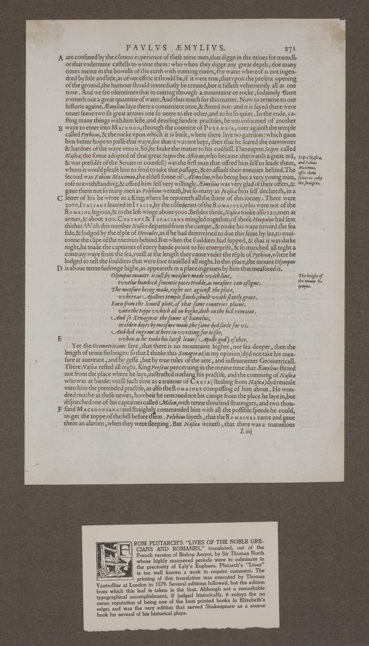 Strana 271 z Plutarchových „Životů vznešených Řeků a Římanů“ od Unknown artist