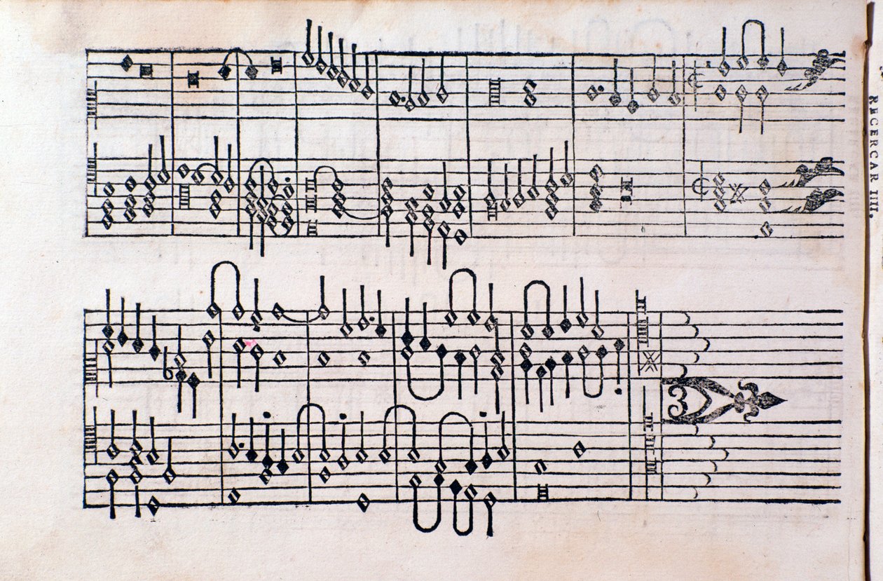 Stránka z „“ Tablature; Kniha 1”” od Gerolama Cavazzoniho od Unknown artist