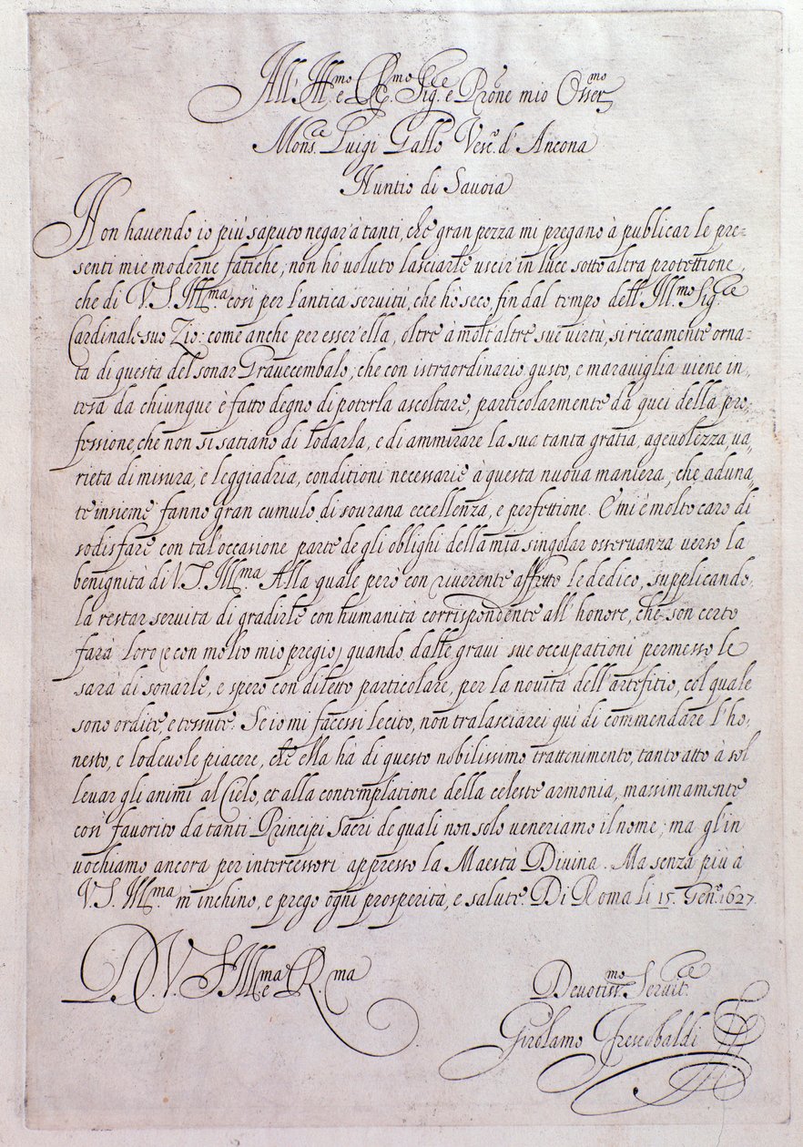Stránka z Tocrate "" od Girolama Frescobaldiho (1583-1643) italský skladatel "" 1637. Bologna, Muzeum občanského muzea od Unknown artist