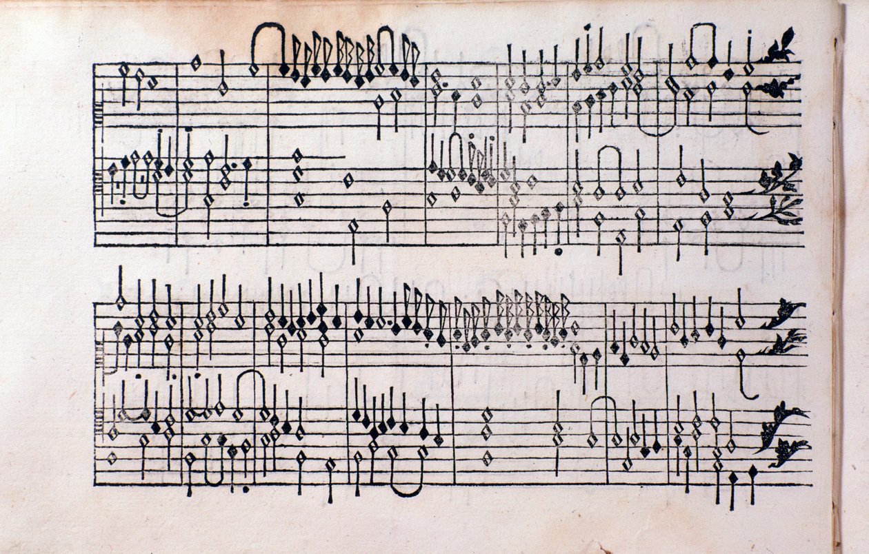 Page of Tablature, kniha 1 od Girolama Cavazzoniho od Unknown artist