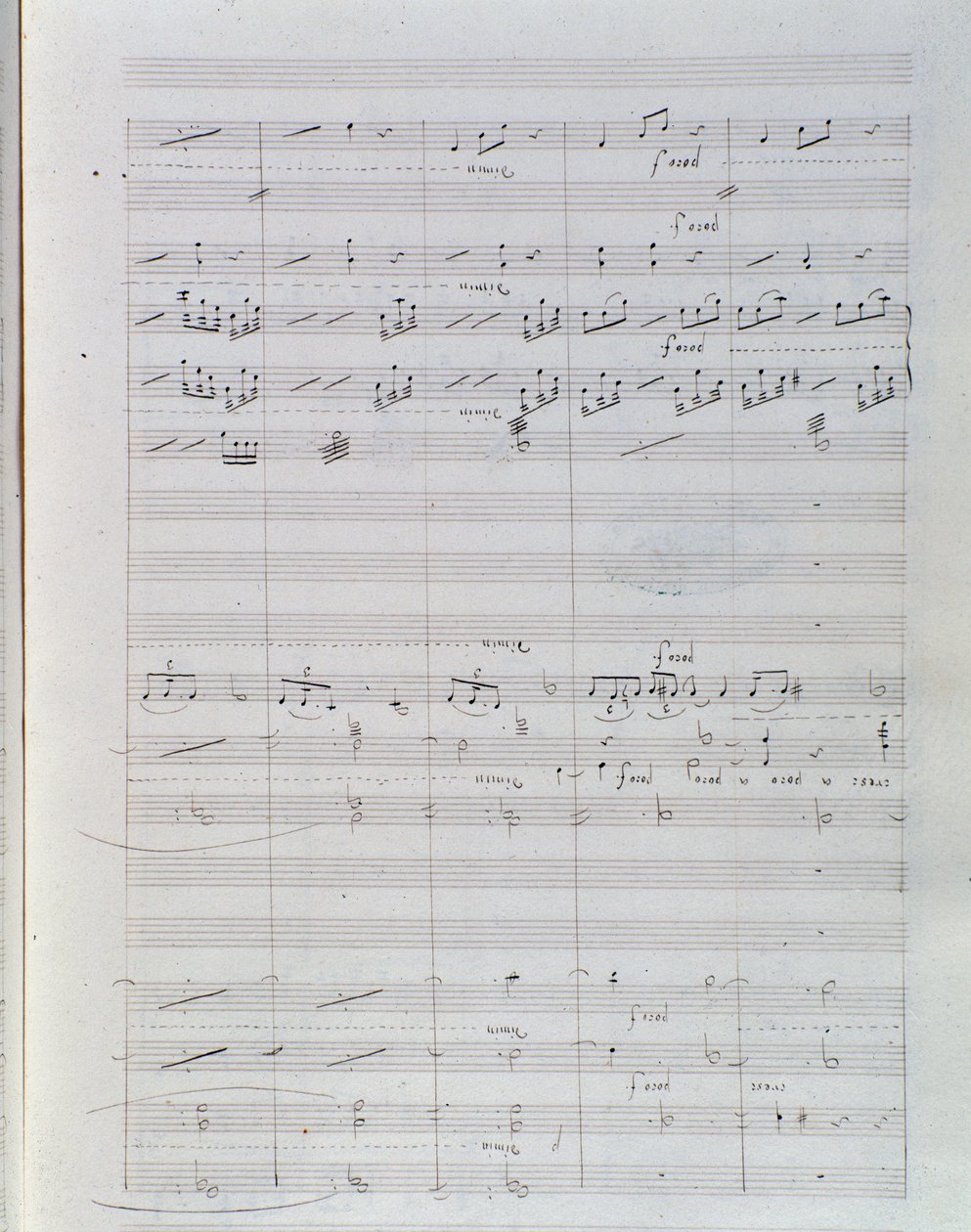 Strana notového záznamu pro Waverley opus 1, předehra Hectora Berlioze od Unknown artist
