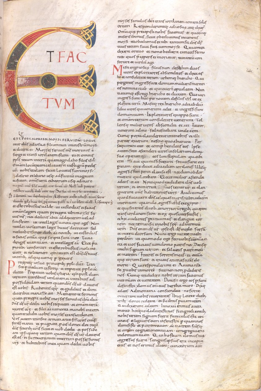 Stránka s velkými písmeny "Et Factotum", 11. století (miniatura, blanitý rukopis) od Unknown artist