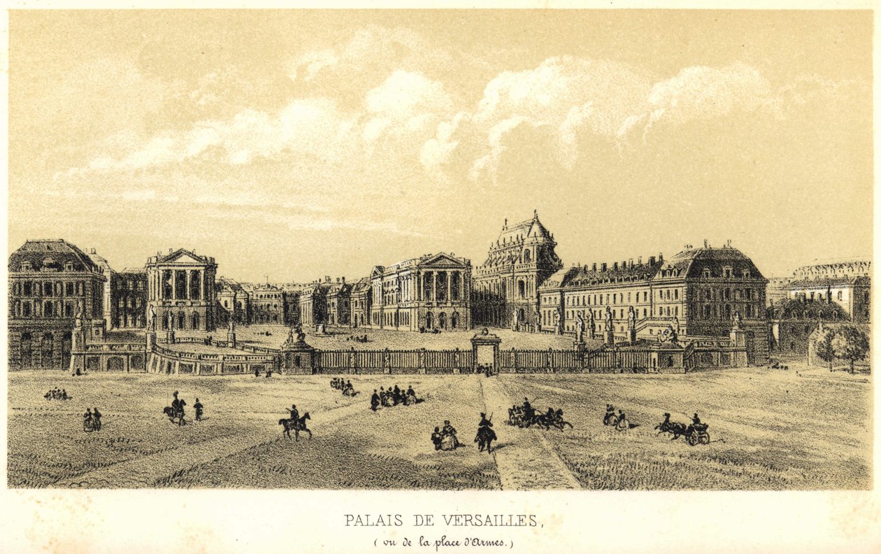 Palác ve Versailles při pohledu z Place d