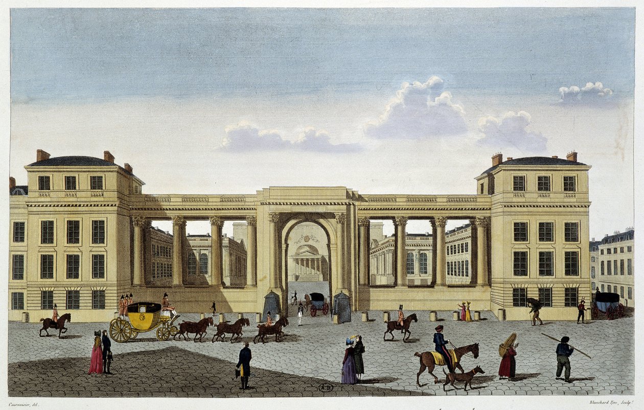 Palác Poslanecké sněmovny, kolem roku 1820 - v „“ Pohledech na Paříž“ od Courvoisiera od Unknown artist