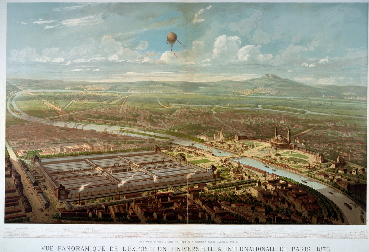Panoramatický pohled na 1878 Univerzální výstavu v Paříži. Paříž, Musee Carnavalet od Unknown artist