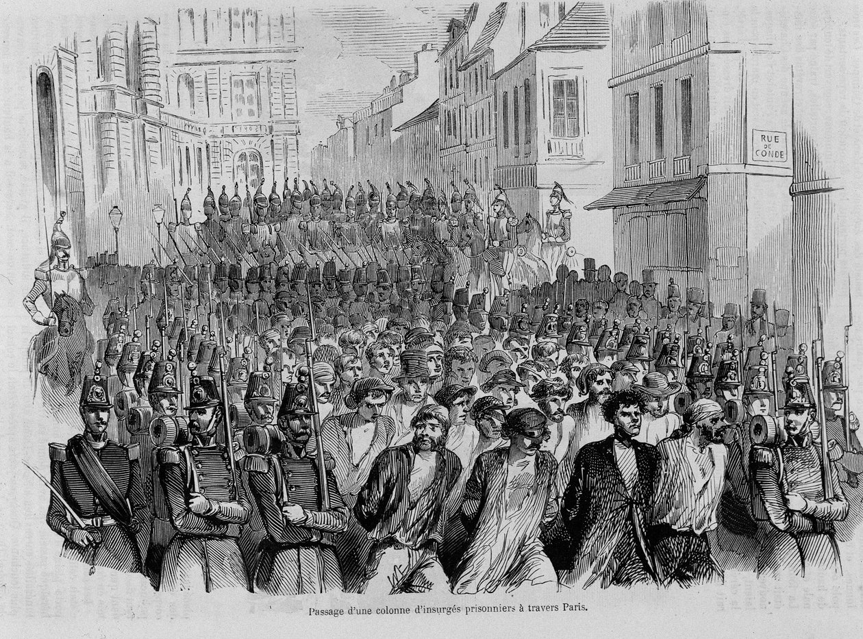 Míjení kolony vězeňských povstání přes Paříž, revoluce roku 1848 od Unknown artist