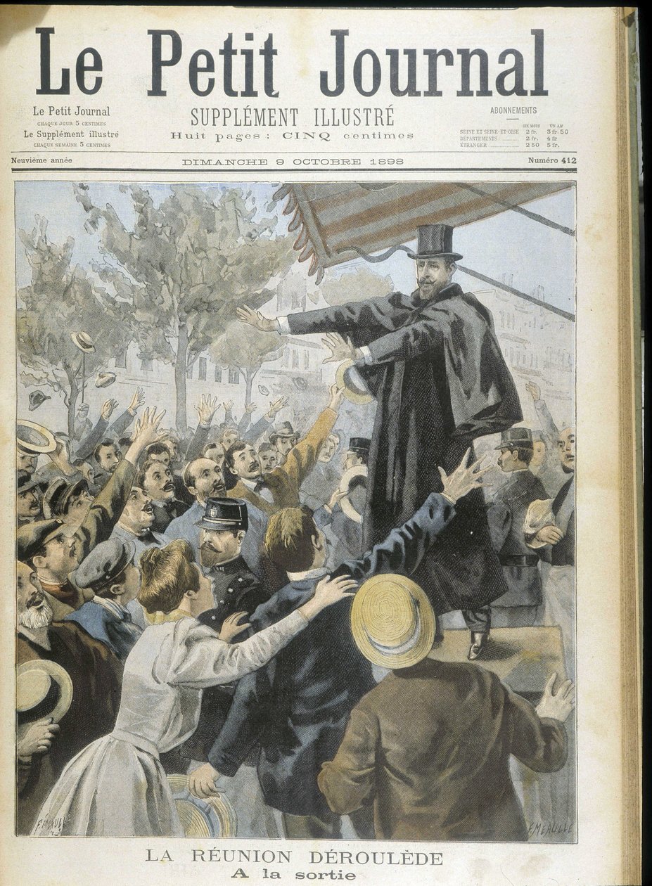 Paul Deroulede povzbuzoval dav, obálka v „“Le Petit Journal”” 9/10/1898. od Unknown artist