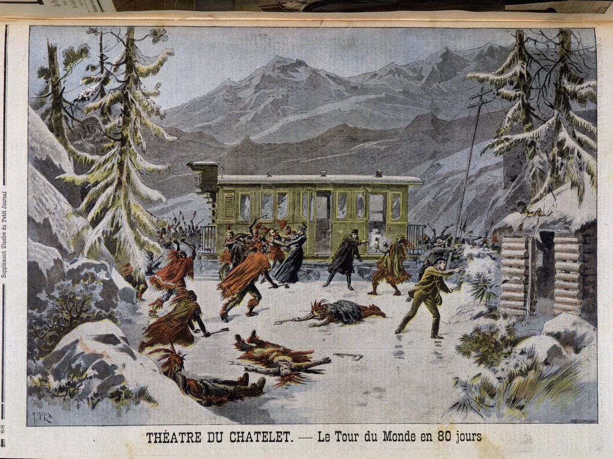 Představení v Théatre du Chatelet „Cesta kolem světa za 80 dní““ - v „“Le PetitJournal““ od 13.3.1898 od Unknown artist