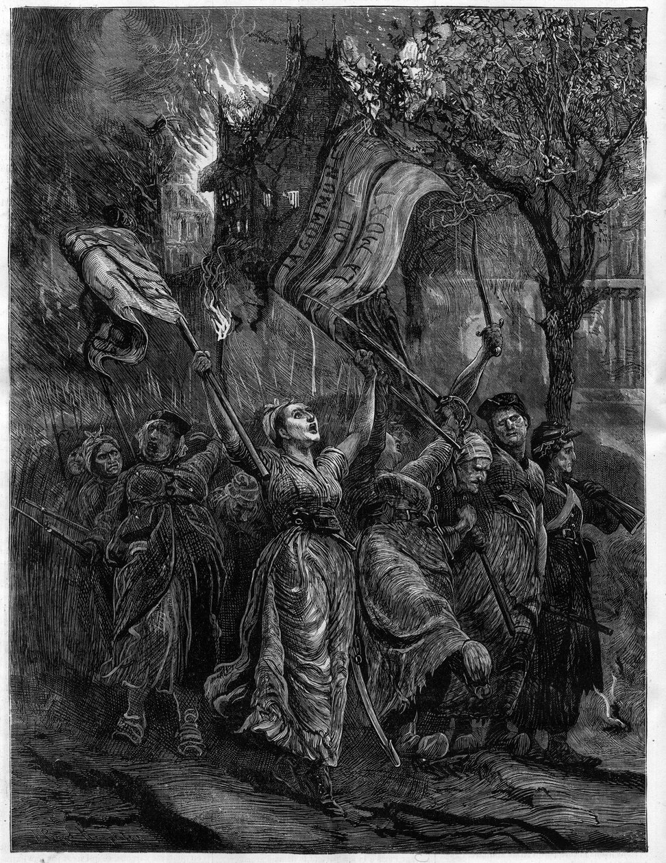 Ropné stroje projíždějící ulicemi Paříže - La Commune od Unknown artist
