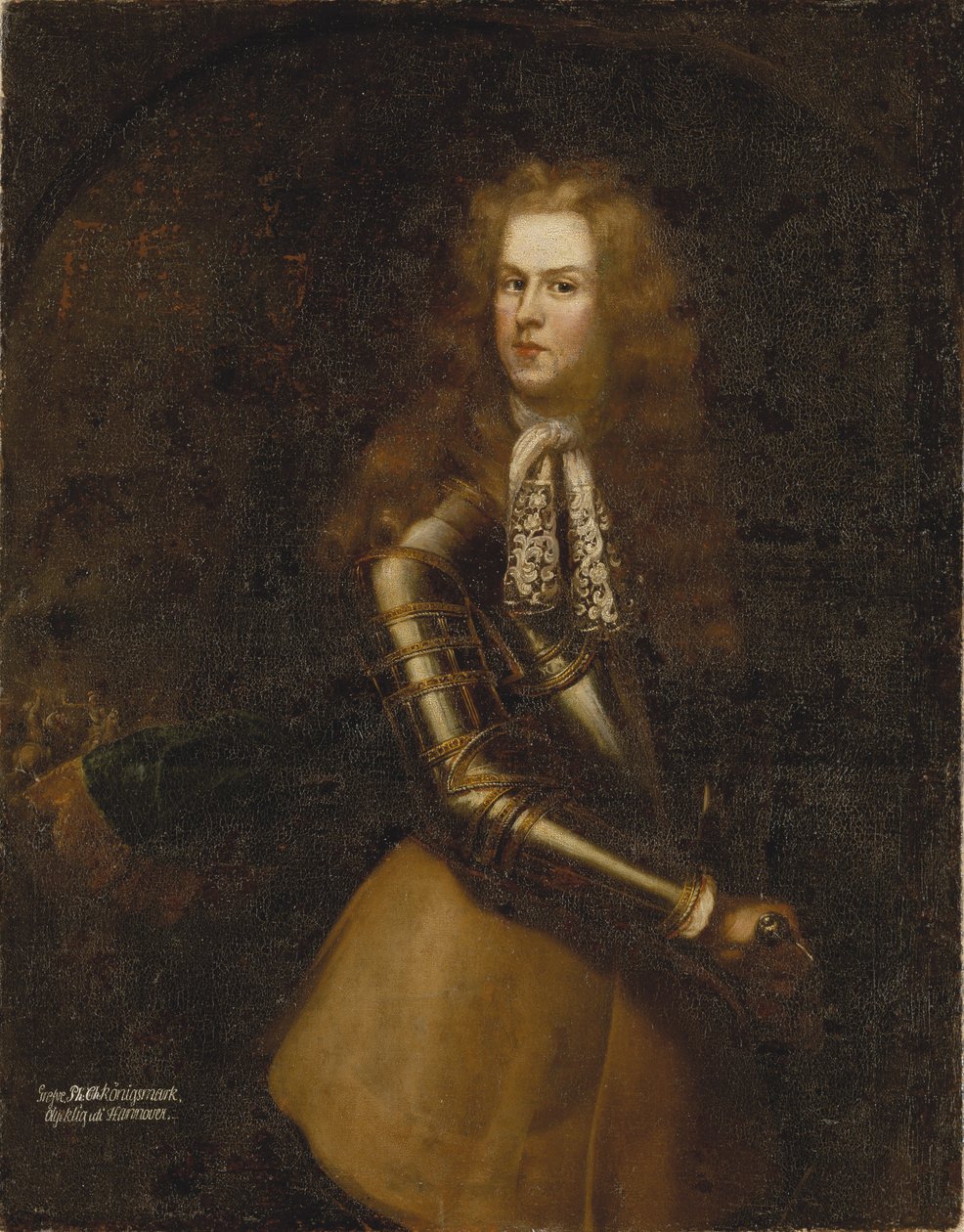 Philippe Christophe Comte de Kœnigsmark, důstojník kavalérie hannoverského dvora - Portrét hraběte Philippa Christopha von Koenigsmarck (1665-1694), Anonym. Olej na plátně. Rozměr: 150,5 x 121 cm. Národní muzeum Stockholm od Unknown artist
