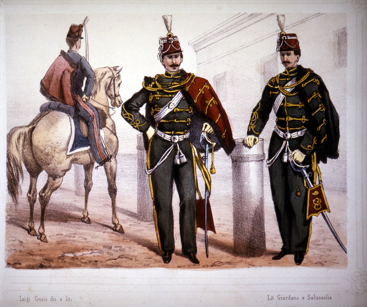 Piacenza Hussars (Itálie), kostým v roce 1866. od Unknown artist