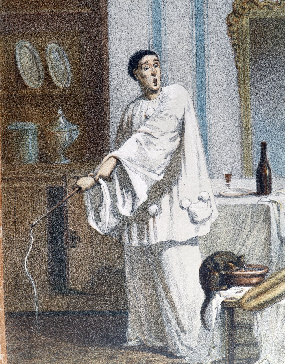 Pierrot bičuje kočku - a. n. d., konec 19. století od Unknown artist