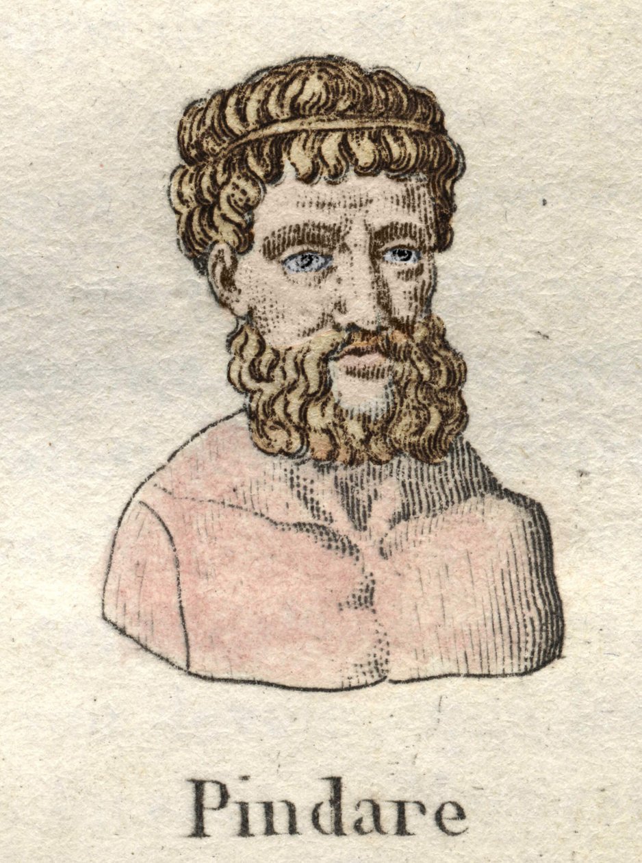 Pindare (518-v. 438 př. Kr.), řecký operní básník. od Unknown artist