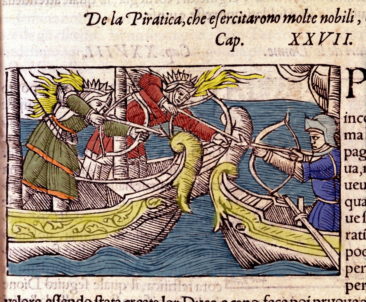 Pirátství praktikovalo mnoho skandinávských šlechticů. Rytina z „Historia de gentium septentrionalium“ od Olause Magnuse, Benátky 1567. od Unknown artist