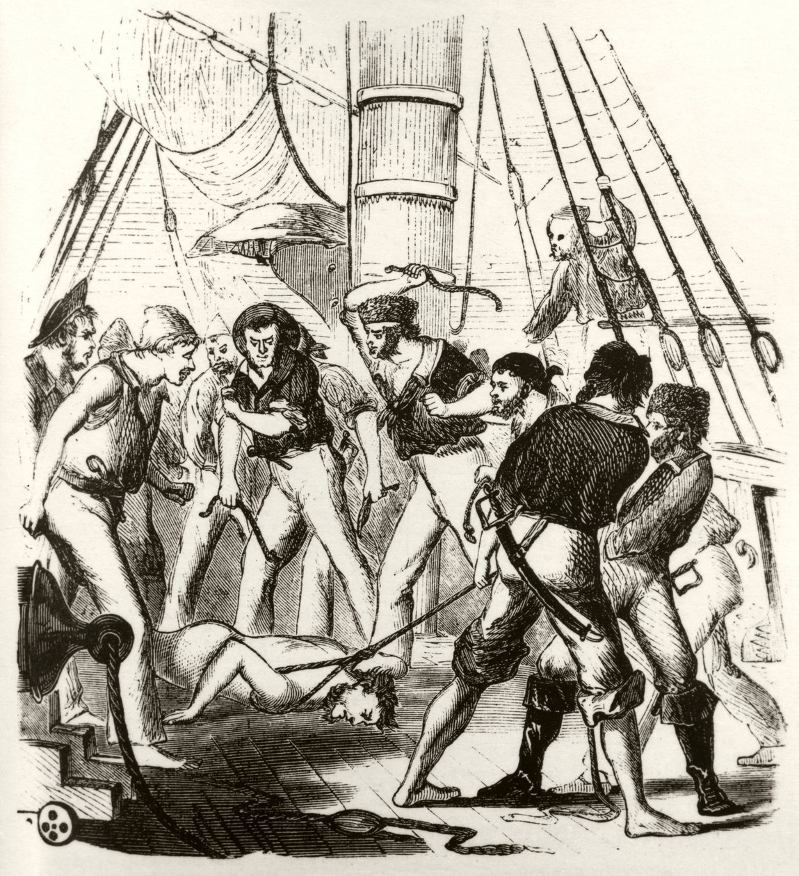 Piráti mučí George Witherse od Unknown artist