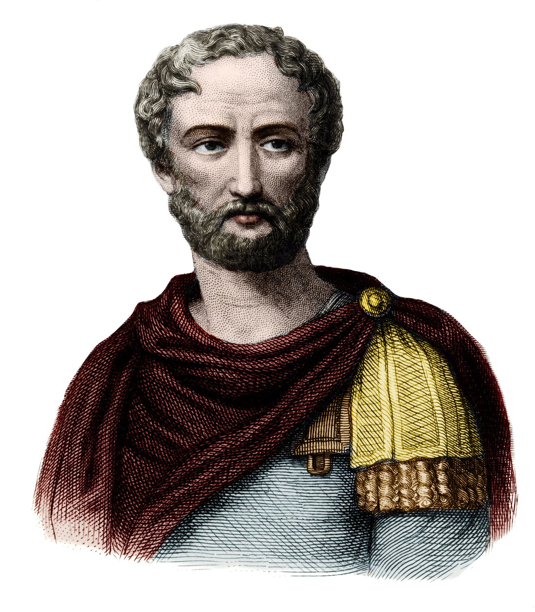 Plinius starší (23-79) - Portrét Gaia Pliniuse Secunda staršího (Plinius starší) (Plinio il Vecchio) (23-79), přírodovědec a latinský spisovatel. Rytina 19. století. Soukromá sbírka. od Unknown artist