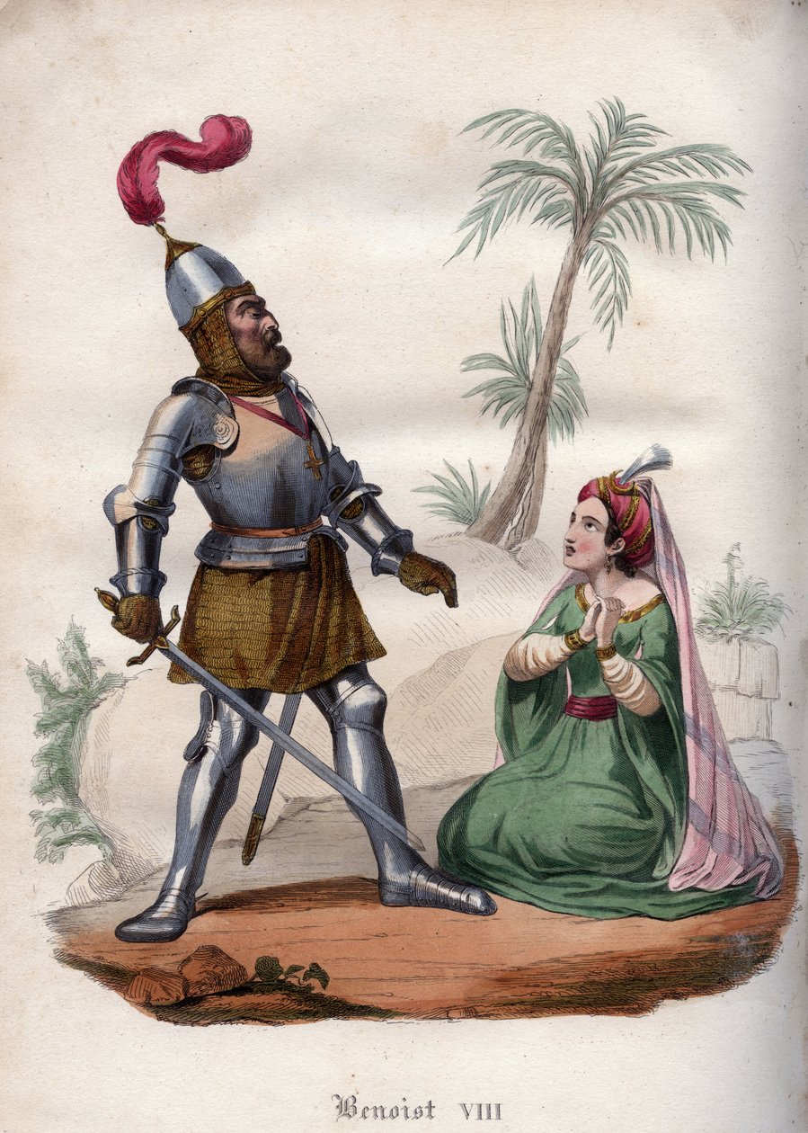 Papež Benedikt VIII. (1012-1024) poráží Saracény v roce 1016. od Unknown artist