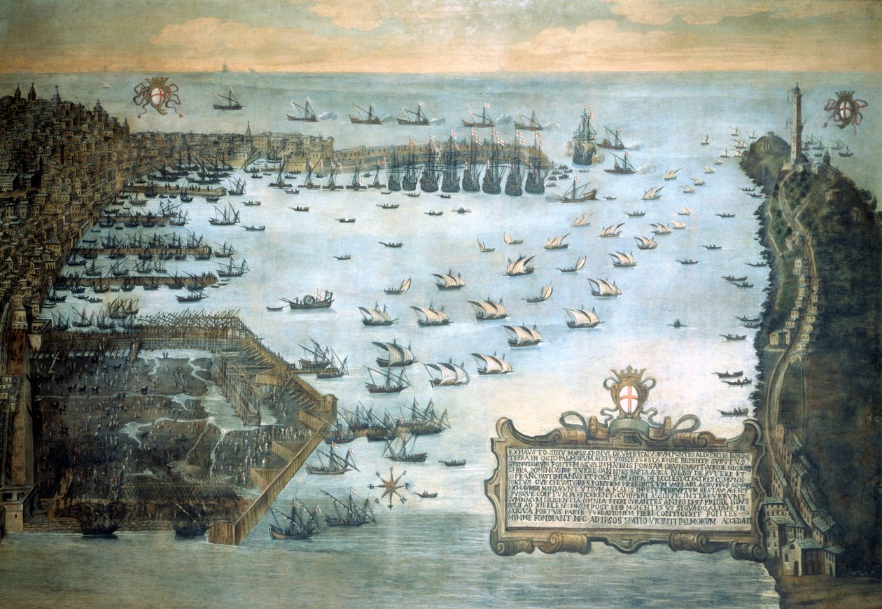 Janovský přístav v roce 1597. Námořní muzeum Janov - Pegli. od Unknown artist