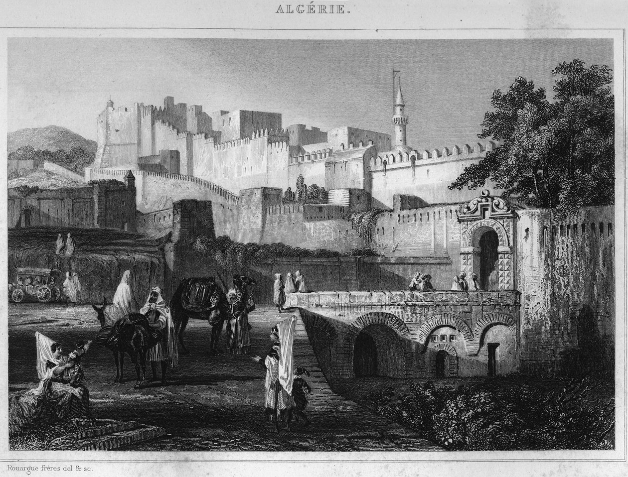 Porte Bab-Azoun v Alžíru, pevnost obsazená divizí Escarů během dobytí Agery Francií v roce 1830, v „L