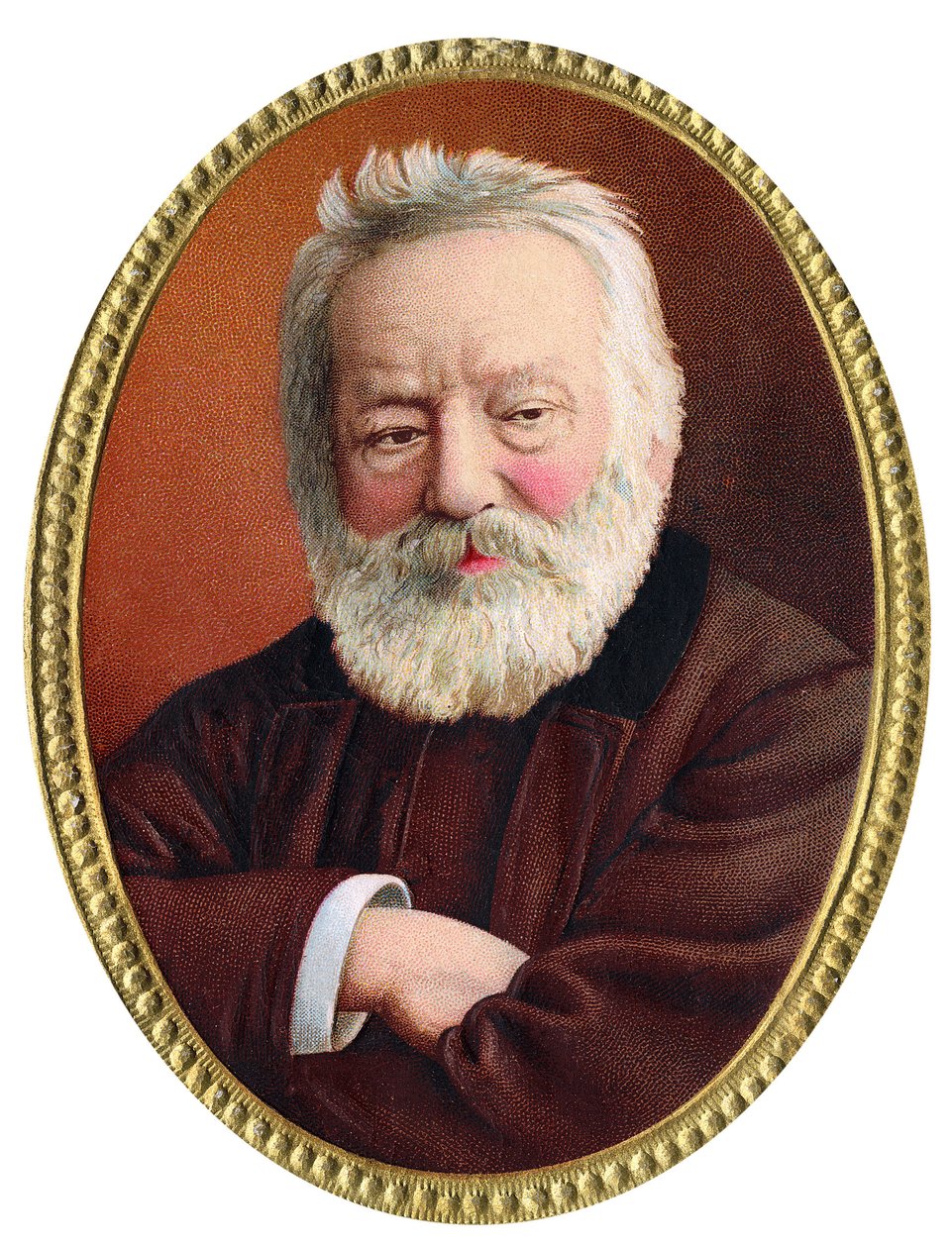 Portrét francouzského spisovatele Victora Huga - Portrét francouzského spisovatele Victora Huga (1802 - 1885) - Chromolitografie konce 19. století. od Unknown artist