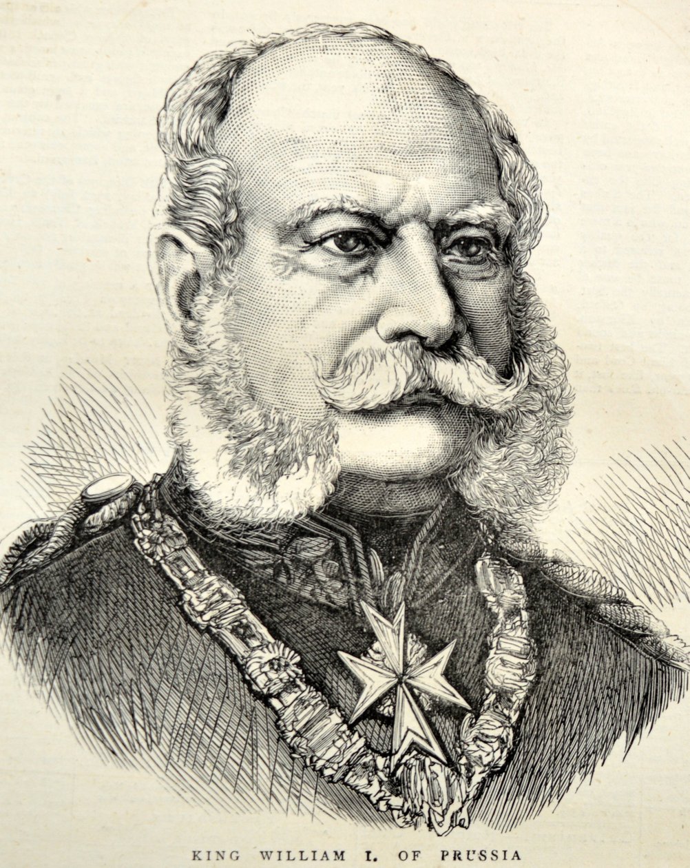 Portrét Wilhelm I z Německa/Pruska 1870 (gravírování) od Unknown artist