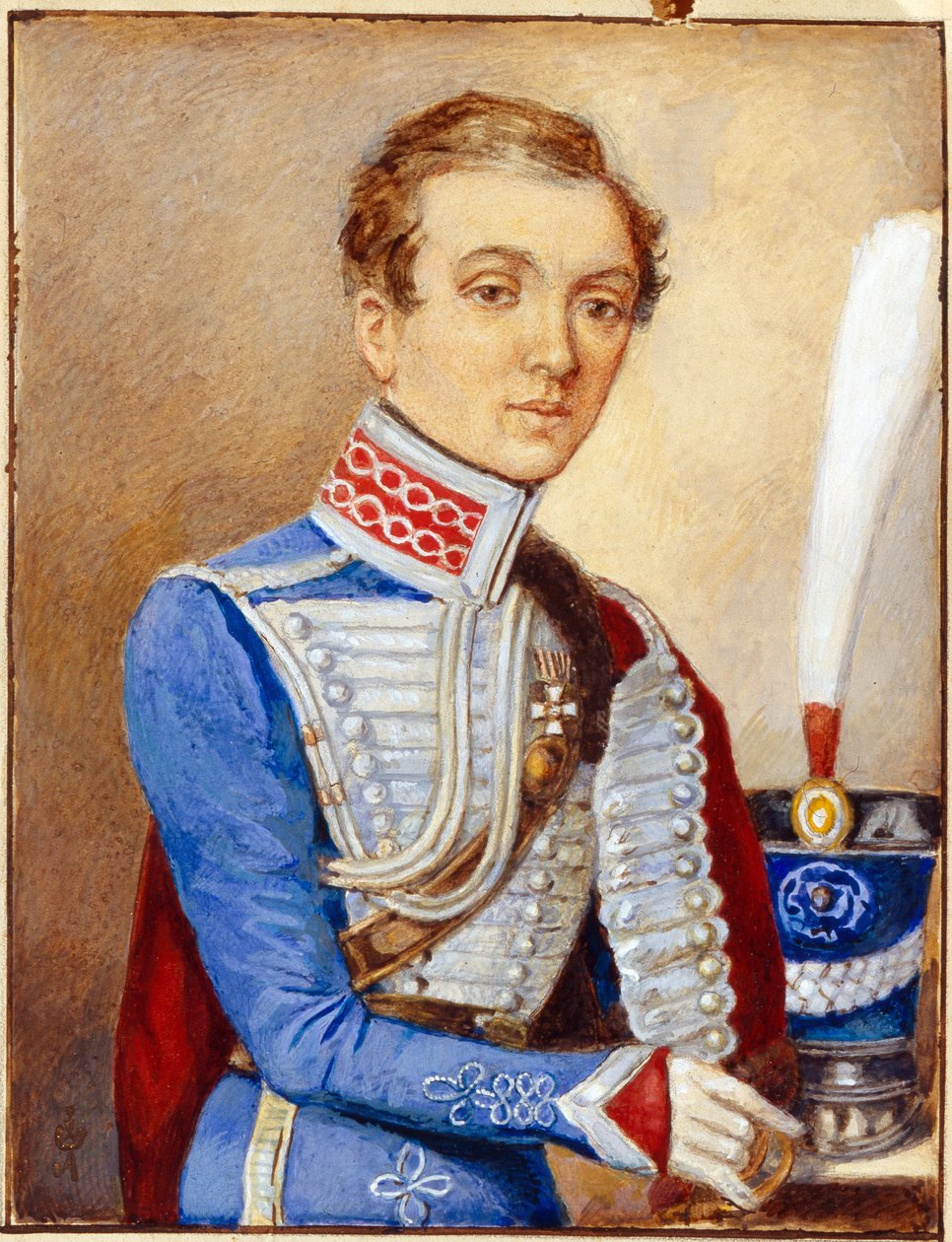 Portrét Naděždy Durové (1783-1866) (Naděždy Andrejevny Durové) známé jako Alexandre Durov nebo Alexandre Sokolov nebo Alexandr Andrejevič Alexandrov, v uniformě ruského důstojníka, ženy převlečené za muže, který udělal kariéru v ruské armádě od Unknown artist