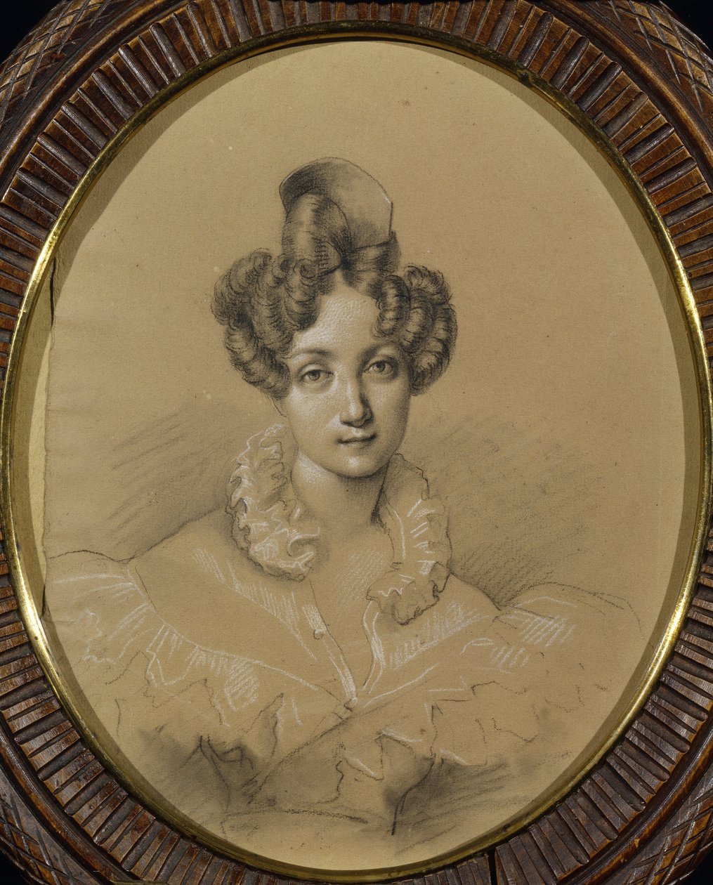 Portrét baletky Marie Taglioni (1804-1884) (Portrait of the Ballerina M. Taglioni). Anonymní práce, tužka a pastel na kartonu od Unknown artist