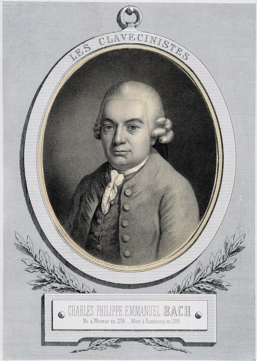 Portrét v medailonu Charlese Philippe Emmanuela Bacha (1714-1788), syna Jeana Sebastiena Bacha, n.d. 19. s. od Unknown artist