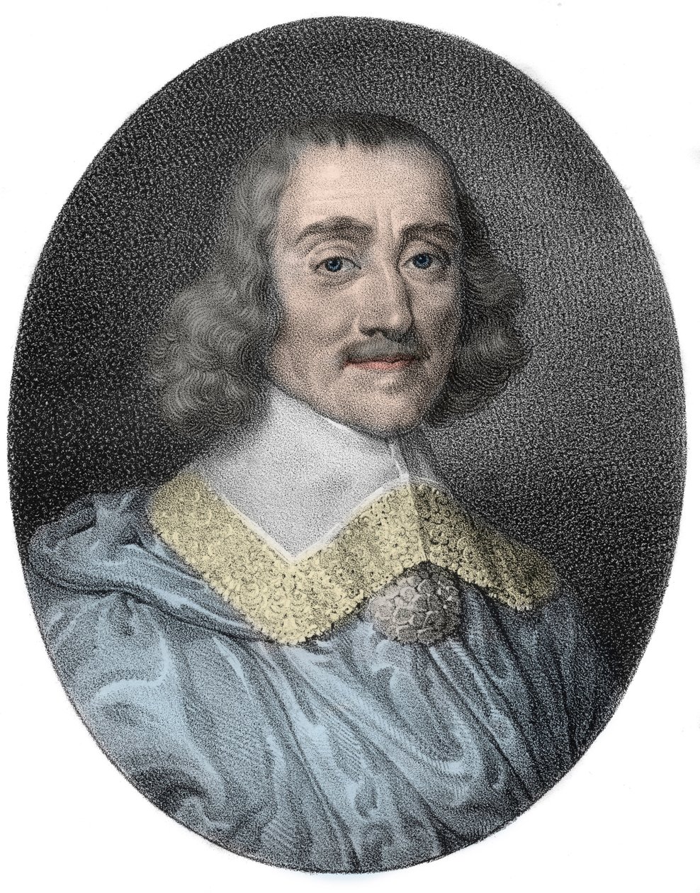 Portrét Abrahama od Faberta od Esternay Marshal (1599-1662) z Francie (marechal de France) - rytina od Unknown artist