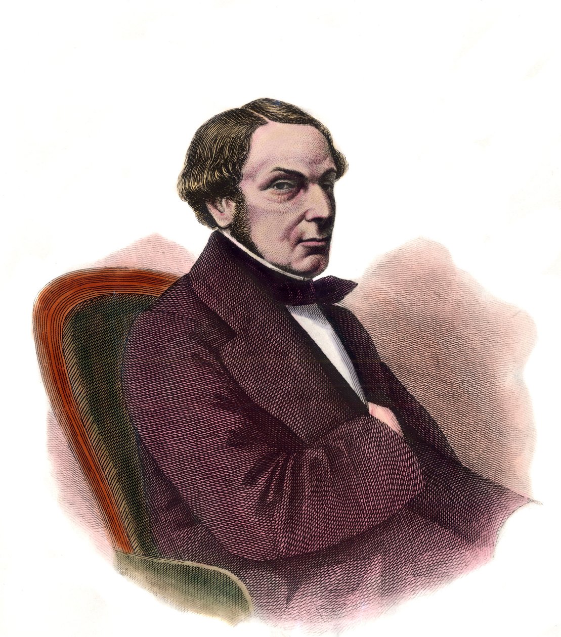 Portrét Achillea Marcuse Fould (1800-1867) Ministr Napoleona III. Rytina 19. století Soukromá sbírka od Unknown artist