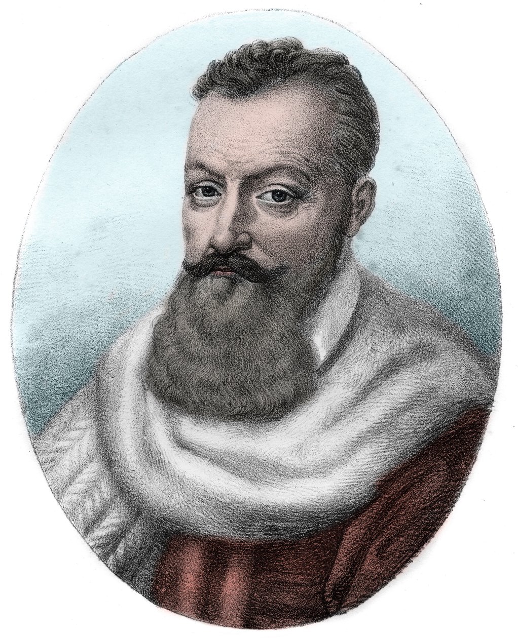 Portrét Achilles de Harlay prvního předsedy parlamentu Paříže - Portrét Achilles de Harlay, Comte de Beaumont Francouzský soudce první předseda parlamentu Paříže (1536 -1619) - od Unknown artist