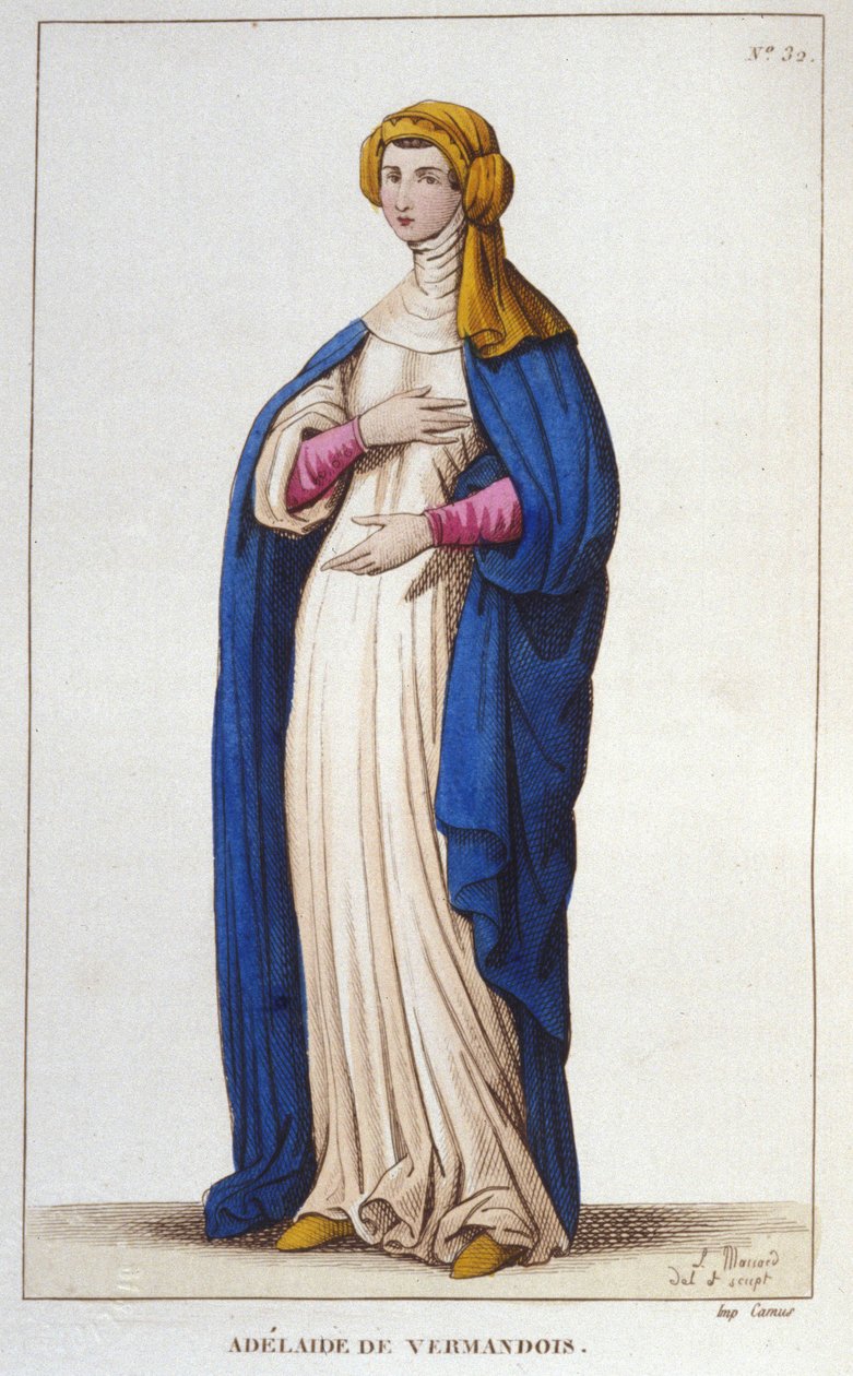 Portrét Adelaidy z Vermandois (1065-1024). dynastie Kapetovců. Rytina z roku 1830. od Unknown artist