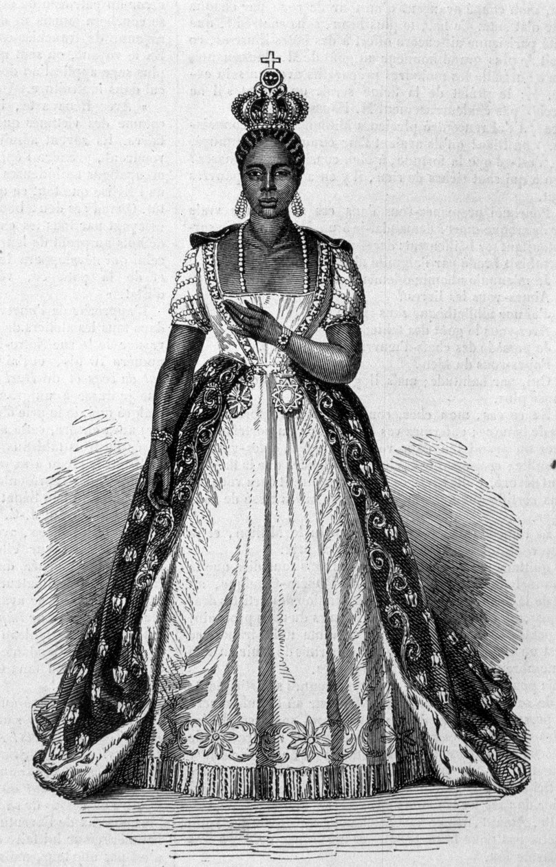 Portrét Adeliny Leveque Soulouque manželky Faustina I., císaře Haiti v letech 1847 až 1859 Rytina z roku 1856 od Unknown artist